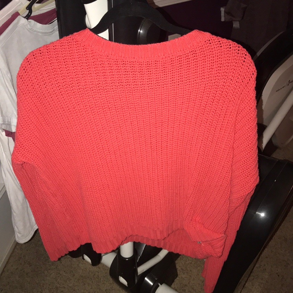 coral crew neck sweater